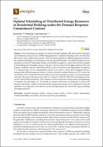 Optimal scheduling of distributed energy resources in residential building under the demand response commitment contract
