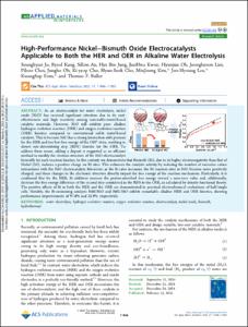 High-Performance Nickel-Bismuth Oxide Electrocatalysts Applicable to Both the HER and OER in Alkaline Water Electrolysis