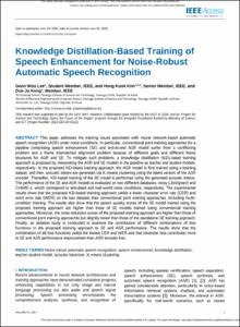 Knowledge Distillation-Based Training of Speech Enhancement for Noise-Robust Automatic Speech Recognition