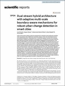 Dual-stream hybrid architecture with adaptive multi-scale boundary-aware mechanisms for robust urban change detection in smart cities