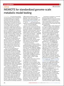 MEMOTE for standardized genome-scale metabolic model testing (vol 38, pg 272, 2020)