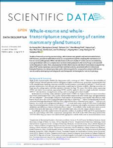 Whole-exome and whole-transcriptome sequencing of canine mammary gland tumors