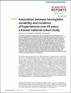 Association between hemoglobin variability and incidence of hypertension over 40 years: A Korean national cohort study