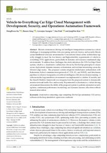 Vehicle-to-Everything-Car Edge Cloud Management with Development, Security, and Operations Automation Framework