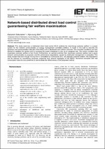 Network-based distributed direct load control guaranteeing fair welfare maximisation