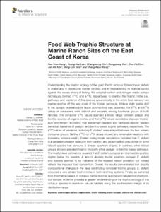 Food Web Trophic Structure at Marine Ranch Sites off the East Coast of Korea