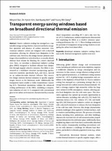 Transparent energy-saving windows based on broadband directional thermal emission