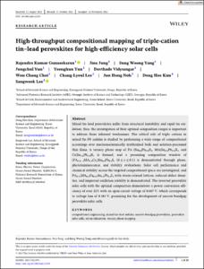 High-throughput compositional mapping of triple-cation tin–lead perovskites for high-efficiency solar cells