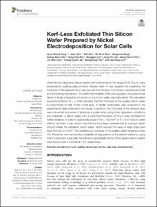 Kerf-Less Exfoliated Thin Silicon Wafer Prepared by Nickel Electrodeposition for Solar Cells