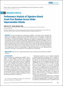 Performance Analysis of Signature-Based Grant-Free Random Access Under Impersonation Attacks