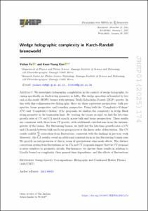 Wedge holographic complexity in Karch-Randall braneworld