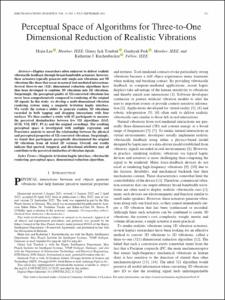 Perceptual Space of Algorithms for Three-to-One Dimensional Reduction of Realistic Vibrations