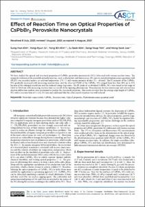 Effect of Reaction Time on Optical Properties of CsPbBr3 Perovskite Nanocrystals