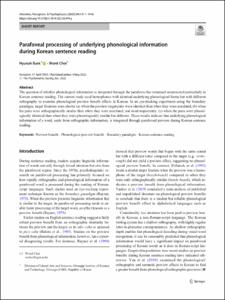 Parafoveal processing of underlying phonological information during Korean sentence reading