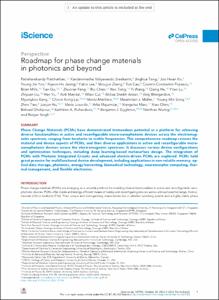 Roadmap for phase change materials in photonics and beyond