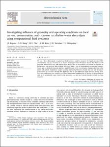 Investigating influence of geometry and operating conditions on local current, concentration, and crossover in alkaline water electrolysis using computational fluid dynamics