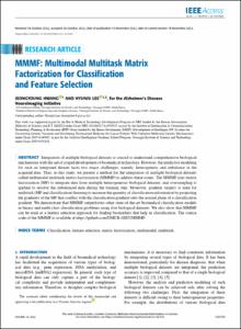 MMMF: Multimodal Multitask Matrix Factorization for Classification and Feature Selection
