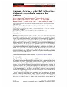 Improved efficiency of InGaN/GaN light-emitting diodes with perpendicular magnetic field gradients