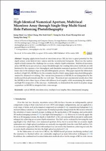 High-identical numerical aperture, multifocal microlens array through single-step multi-sized hole patterning photolithography