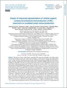 Impact of improved representation of volatile organic compound emissions and production of NOx reservoirs on modeled urban ozone production