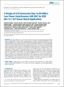 A Design of 8 fJ/Conversion-Step 10-bit 8MS/s Low Power Asynchronous SAR ADC for IEEE 802.15.1 IoT Sensor Based Applications