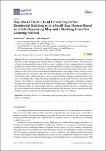 Day-Ahead Electric Load Forecasting for the Residential Building with a Small-Size Dataset Based on a Self-Organizing Map and a Stacking Ensemble Learning Method