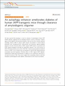 An autophagy enhancer ameliorates diabetes of human IAPP-transgenic mice through clearance of amyloidogenic oligomer