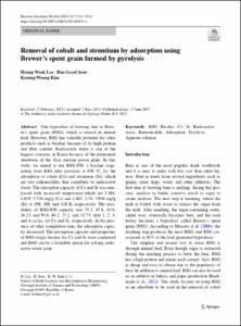 Removal of cobalt and strontium by adsorption using Brewer's spent grain formed by pyrolysis