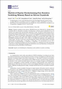 Multilevel bipolar electroforming-free resistive switching memory based on silicon oxynitride