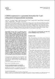 CDKN2 expression is a potential biomarker for T cell exhaustion in hepatocellular carcinoma