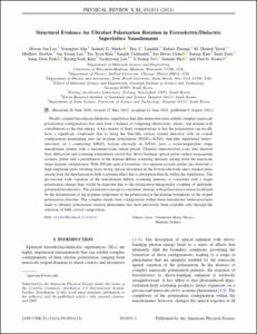 Structural Evidence for Ultrafast Polarization Rotation in Ferroelectric/Dielectric Superlattice Nanodomains
