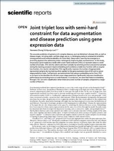 Joint triplet loss with semi-hard constraint for data augmentation and disease prediction using gene expression data