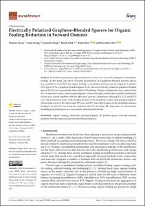 Electrically Polarized Graphene-Blended Spacers for Organic Fouling Reduction in Forward Osmosis