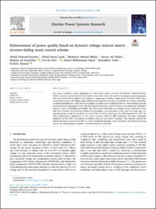 Enhancement of power quality based on dynamic voltage restorer matrix inverter-sliding mode control scheme