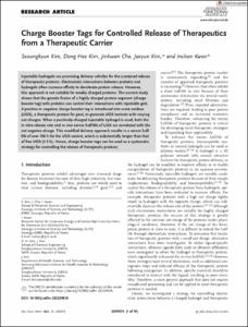 Charge Booster Tags for Controlled Release of Therapeutics from a Therapeutic Carrier