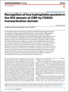 Recognition of two hydrophobic pockets in the KIX domain of CBP by FOXO4 transactivation domain