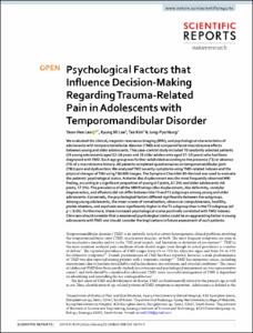 Psychological Factors that Influence Decision-Making Regarding Trauma-Related Pain in Adolescents with Temporomandibular Disorder
