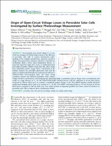 Origin of Open-Circuit Voltage Losses in Perovskite Solar Cells Investigated by Surface Photovoltage Measurement