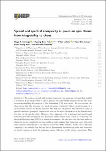 Spread and spectral complexity in quantum spin chains: from integrability to chaos