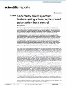 Coherently driven quantum features using a linear optics-based polarization-basis control