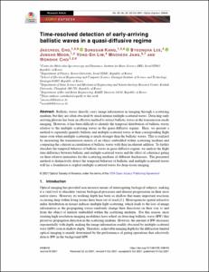 Time-resolved detection of early-arriving ballistic waves in a quasi-diffusive regime
