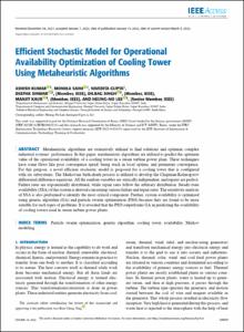 Efficient Stochastic Model for Operational Availability Optimization of Cooling Tower Using Metaheuristic Algorithms