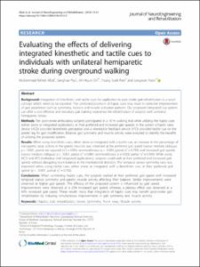 Evaluating the effects of delivering integrated kinesthetic and tactile cues to individuals with unilateral hemiparetic stroke during overground walking
