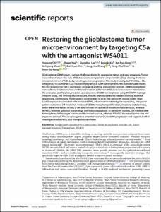 Restoring the glioblastoma tumor microenvironment by targeting C5a with the antagonist W54011