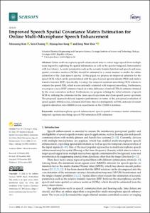 Improved Speech Spatial Covariance Matrix Estimation for Online Multi-Microphone Speech Enhancement