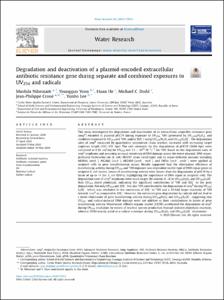 Degradation and deactivation of a plasmid-encoded extracellular antibiotic resistance gene during separate and combined exposures to UV254 and radicals