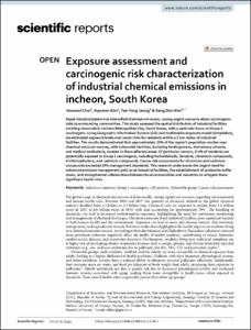 Exposure assessment and carcinogenic risk characterization of industrial chemical emissions in incheon, South Korea