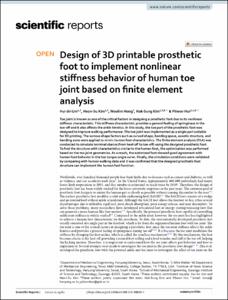 Design of 3D printable prosthetic foot to implement nonlinear stiffness behavior of human toe joint based on finite element analysis