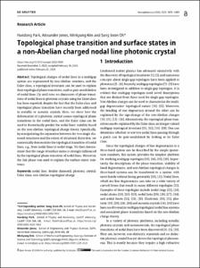 Topological phase transition and surface states in a non-Abelian charged nodal line photonic crystal