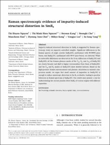 Raman spectroscopic evidence of impurity-induced structural distortion in SmB6